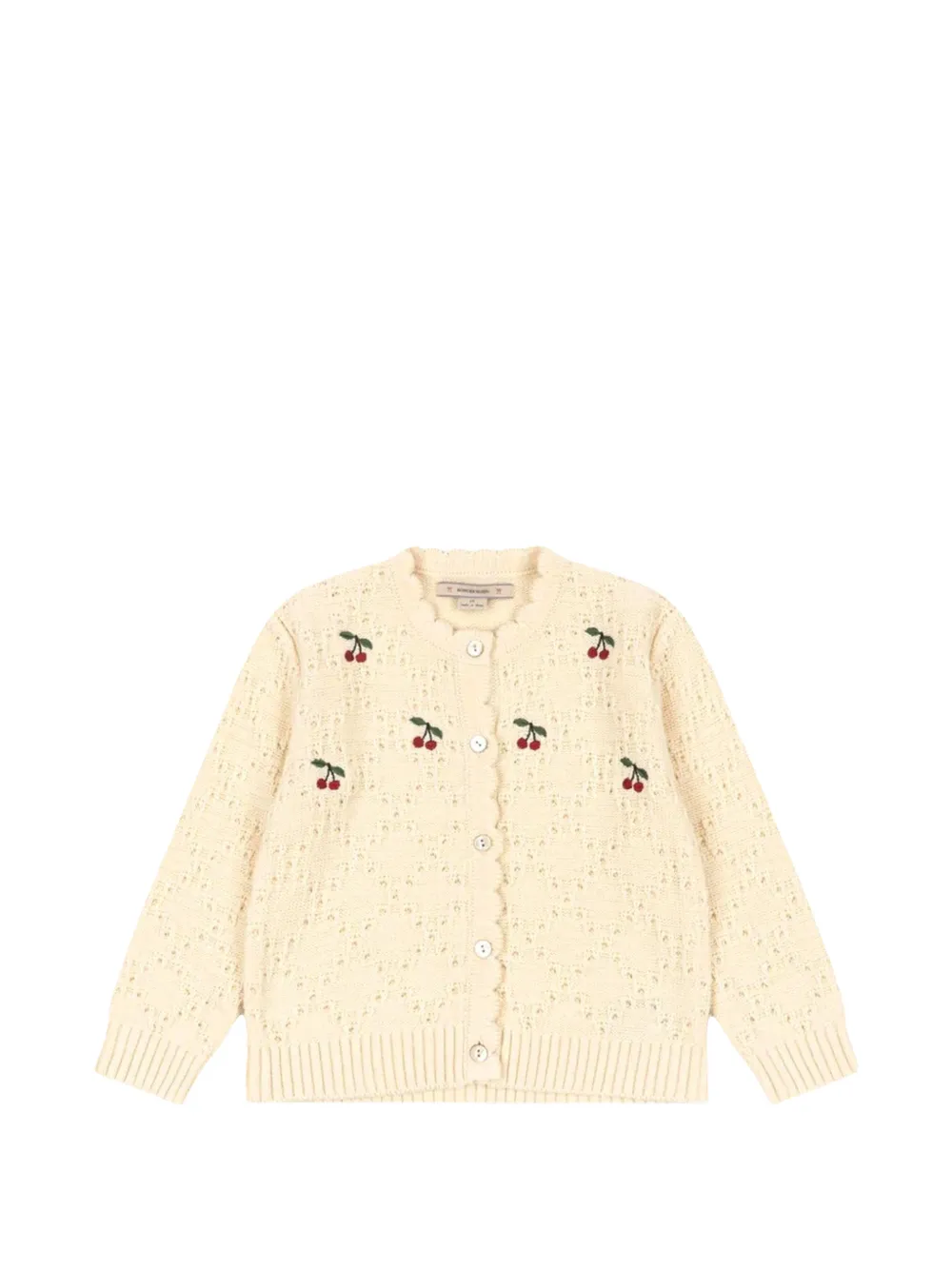 Konges Sløjd Cocolo Cardigan mit Kirschstickerei - Nude