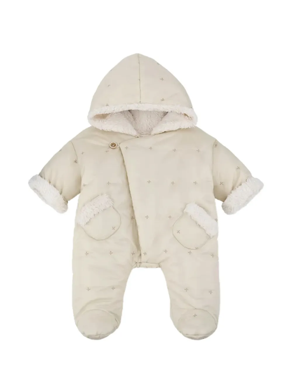 1+ In The Family embroidered hooded snowsuit - Tons neutres