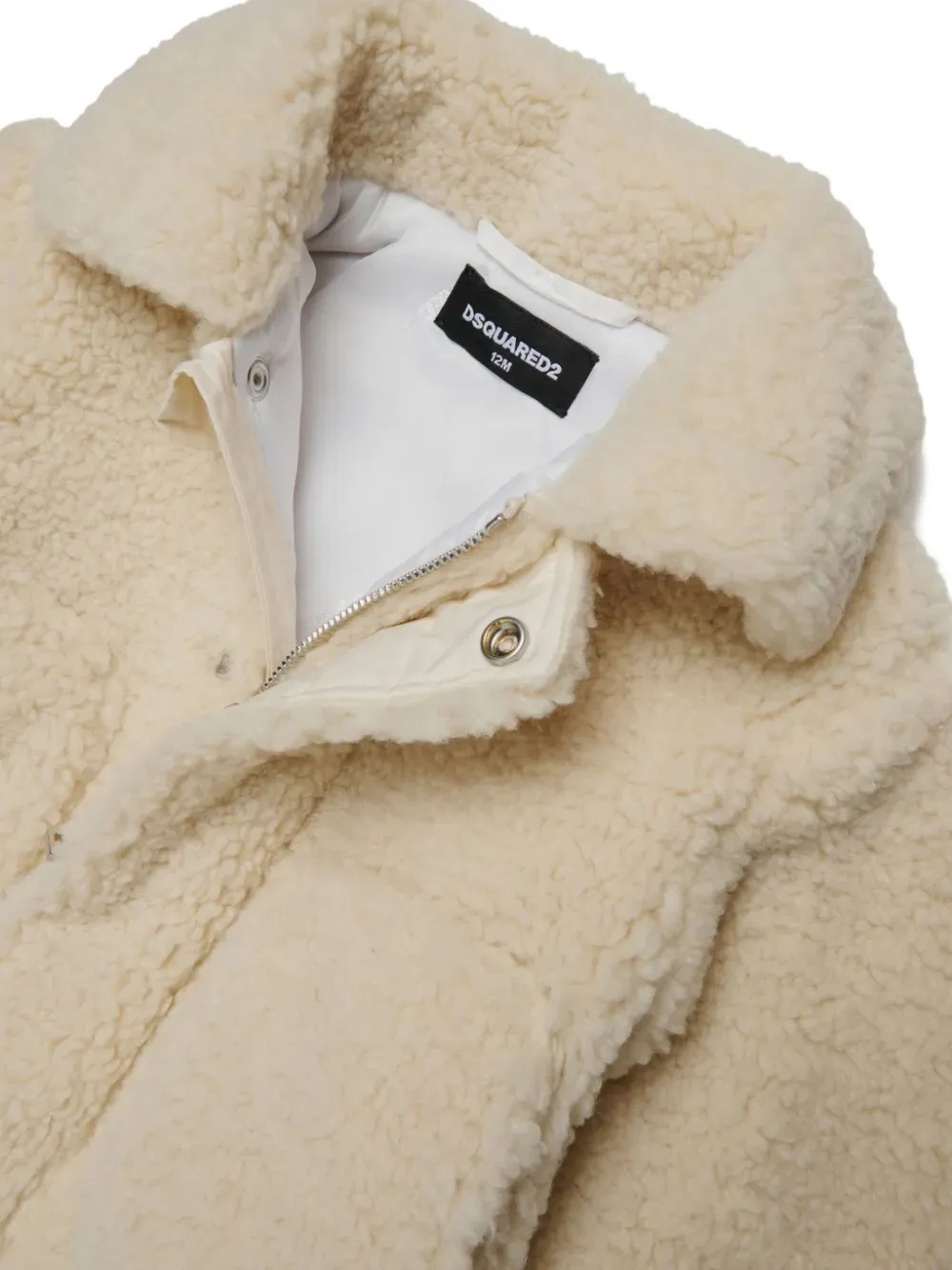 DSQUARED2 KIDS D2Kids graphic-print faux-shearling jacket Beige