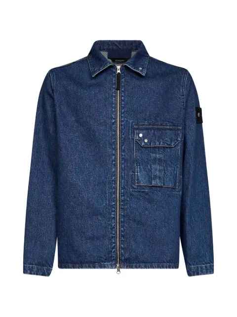 Stone Island zip-up denim shirt