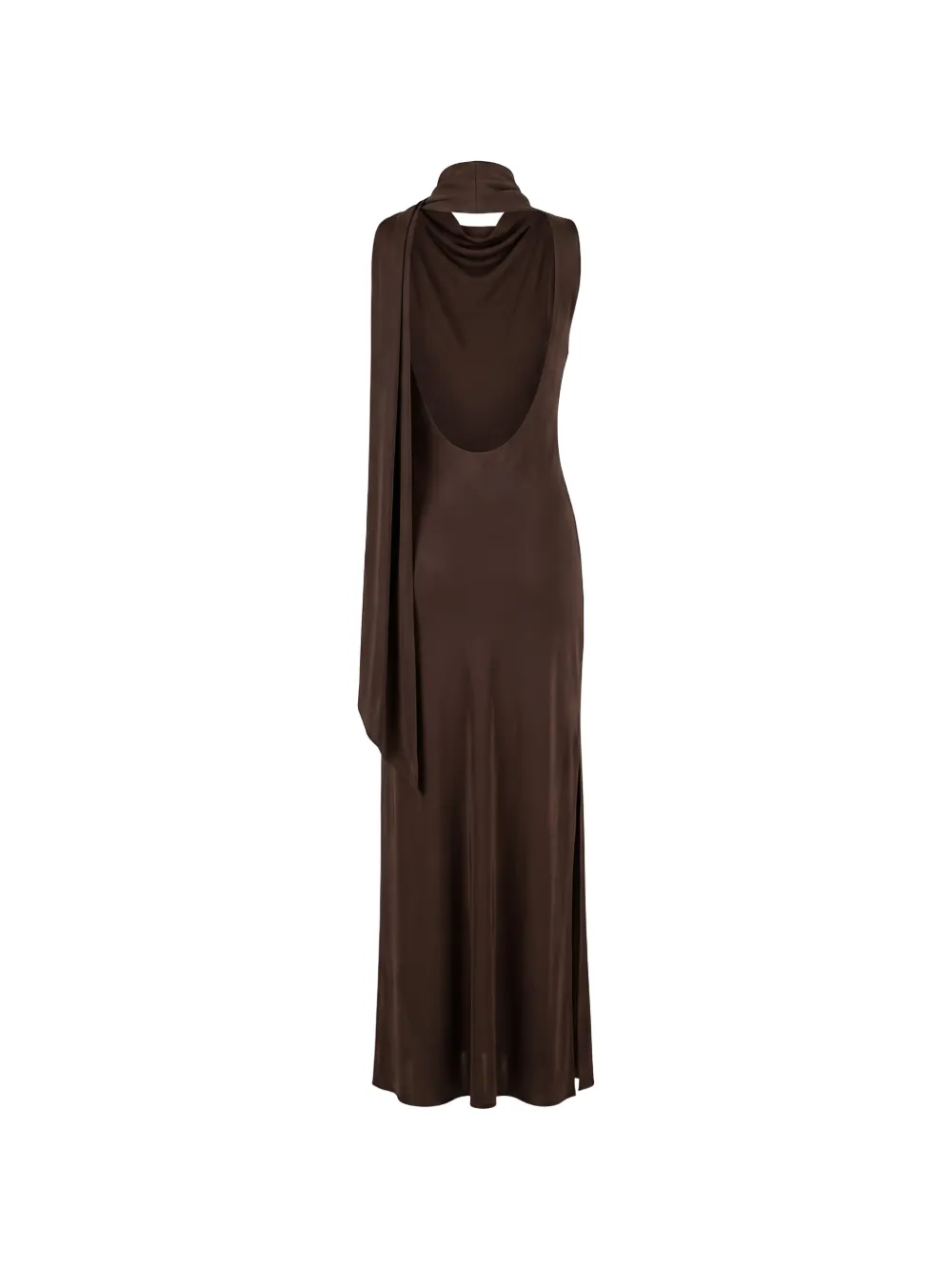 Sportmax Staffa gedrapeerde mouwloze maxi-jurk Bruin