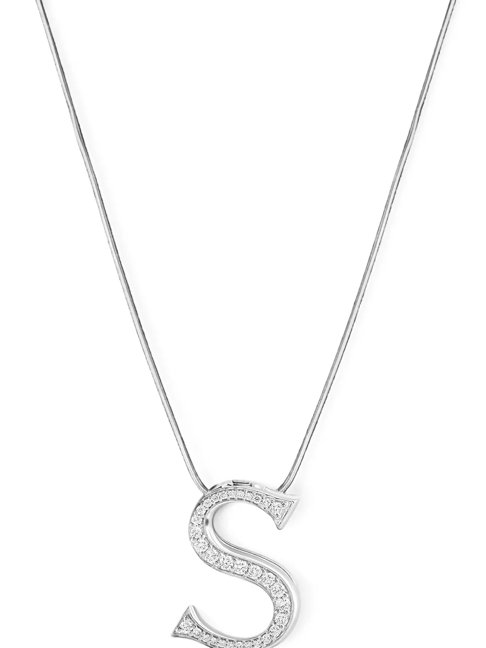 Ashna Mehta Medium Diamond Initial Bag Charm In Silver