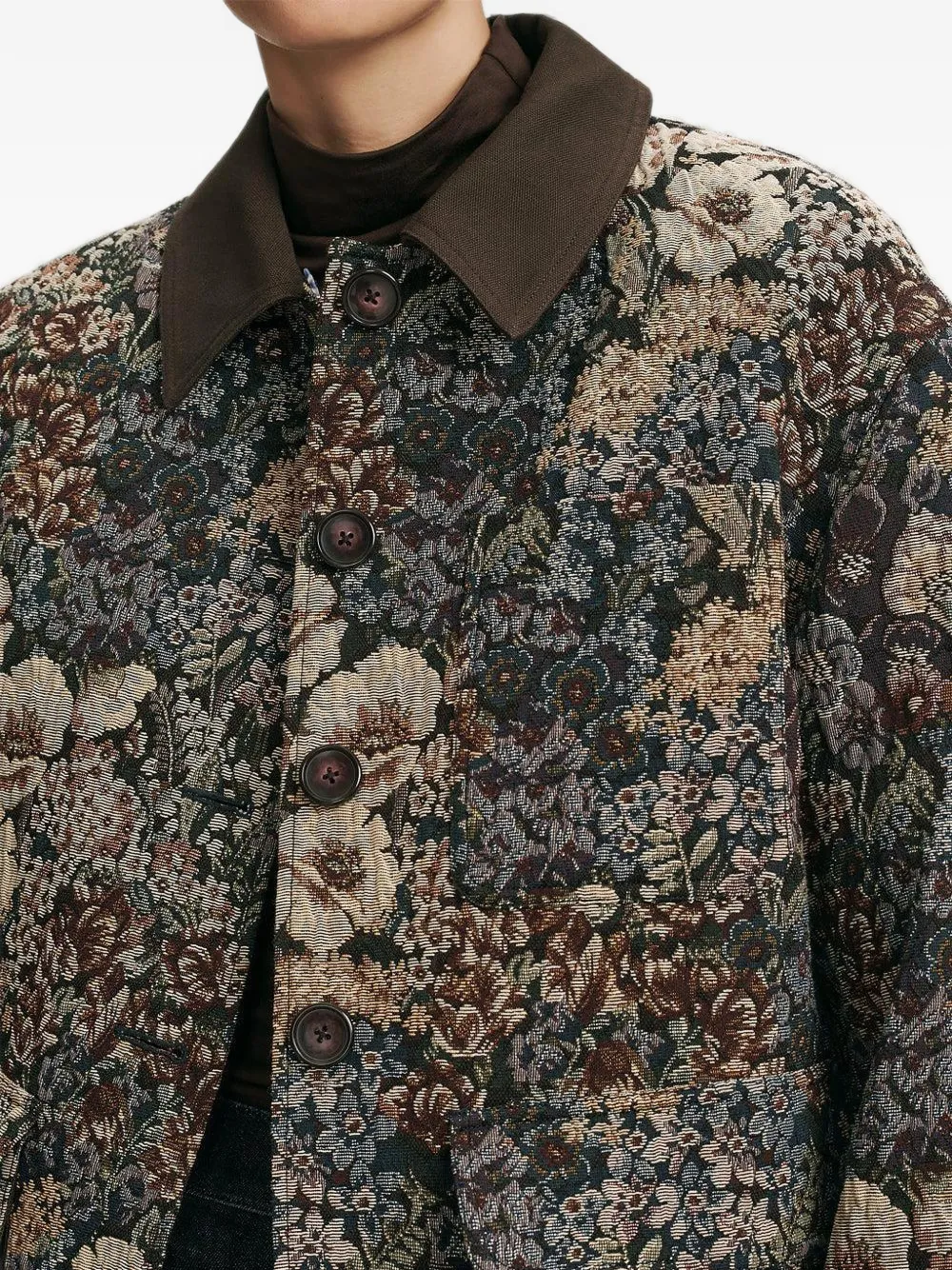 Veronica Beard Blake jas met bloemenjacquard Bruin