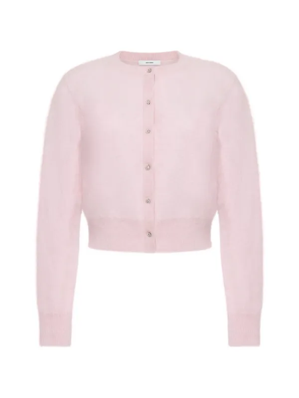 Adam Lippes Cruz Crystal-embellished Cardigan in Pink