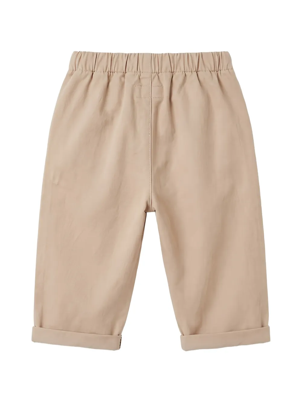 TEDDY & MINOU Broek met elastische taille en omgeslagen pijpen Beige