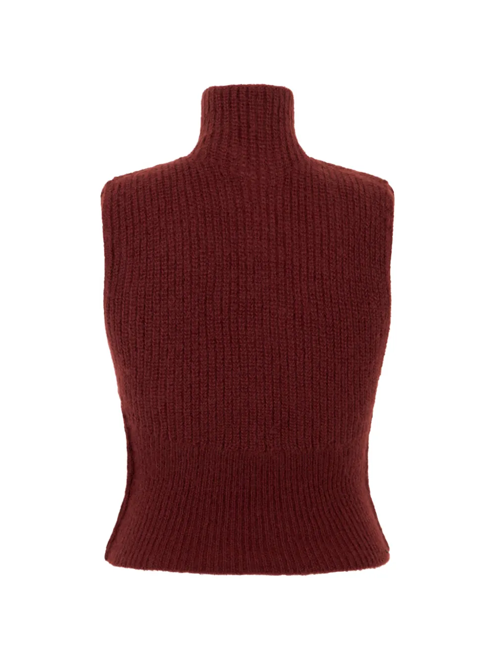 Max Mara Ribgebreide top met open rug Rood