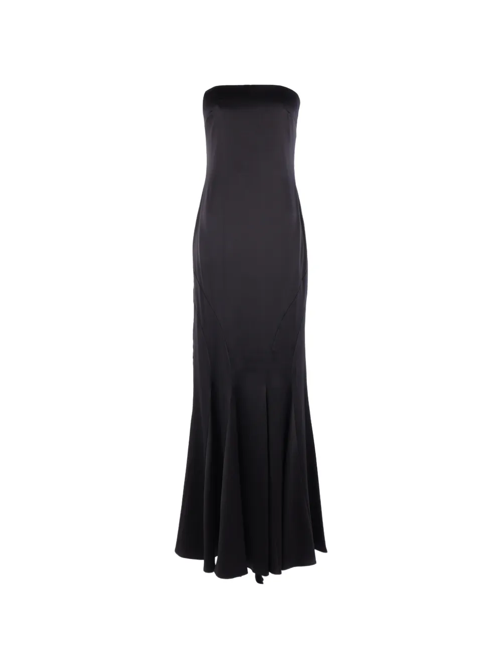 Max Mara boned silk-satin maxi dress - Nero