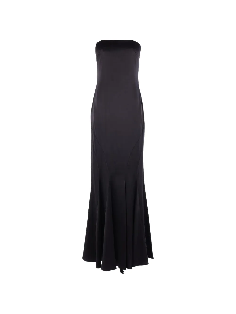 Max Mara boned silk-satin maxi dress Zwart
