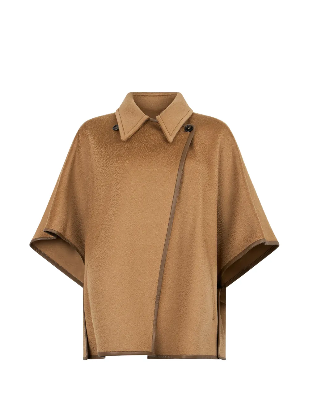 Max Mara Kaschmirjacke mit Lederbesatz - Nude