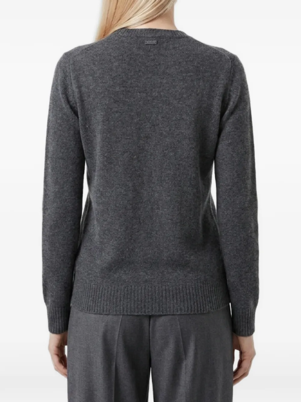 Max Mara Kasjmier trui met garen donkergrijs
