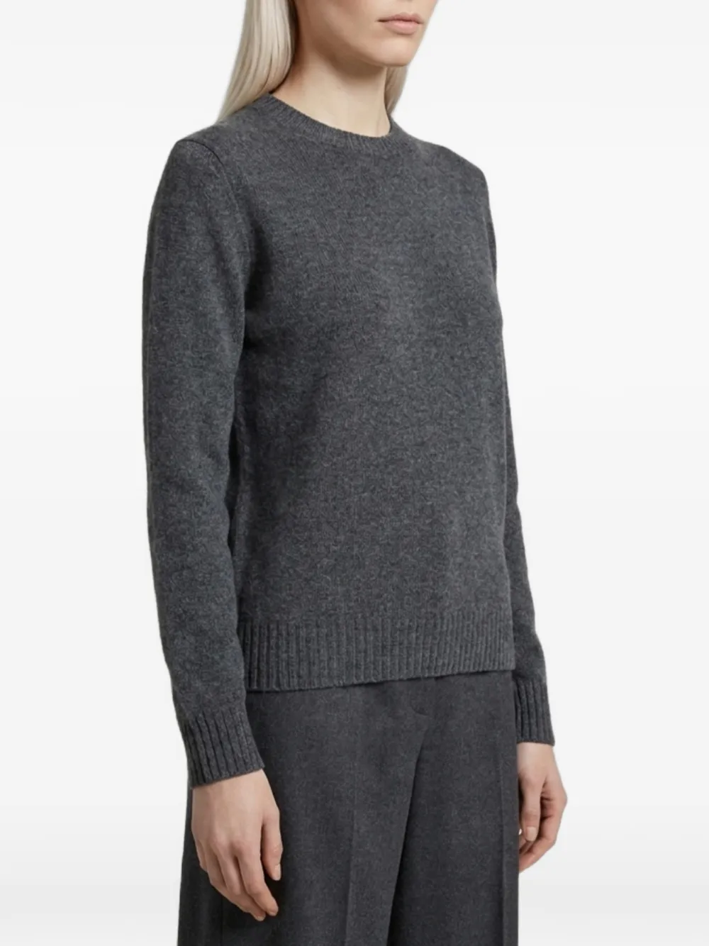 Max Mara Kasjmier trui met garen donkergrijs