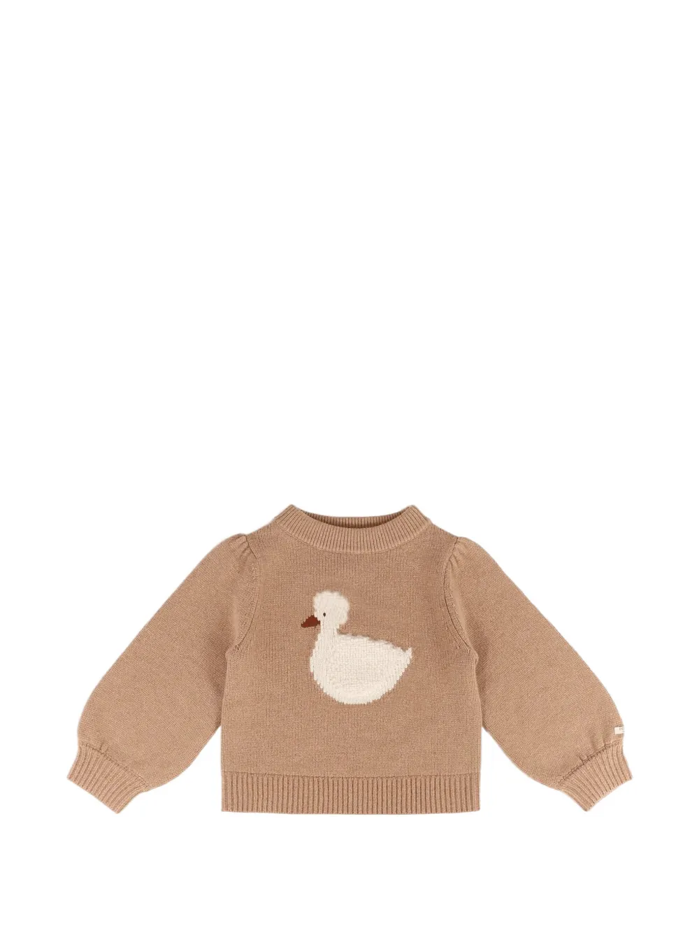 Donsje Denna duck-embroidered merino-wool sweater - Toni neutri