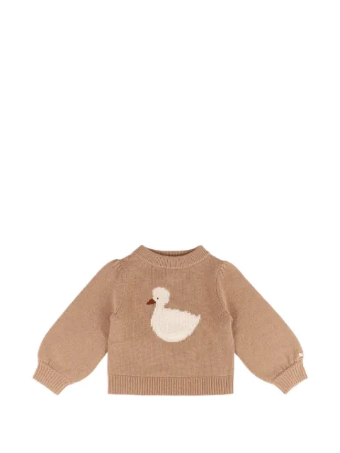 Donsje Denna duck-embroidered merino-wool sweater