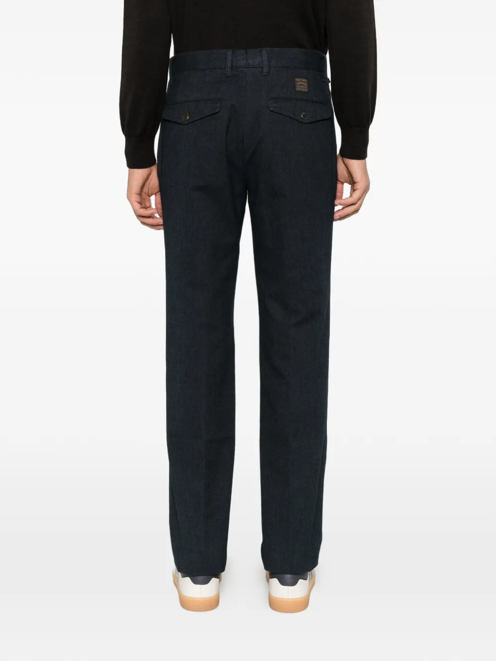 Incotex herringbone pleated trousers Blauw