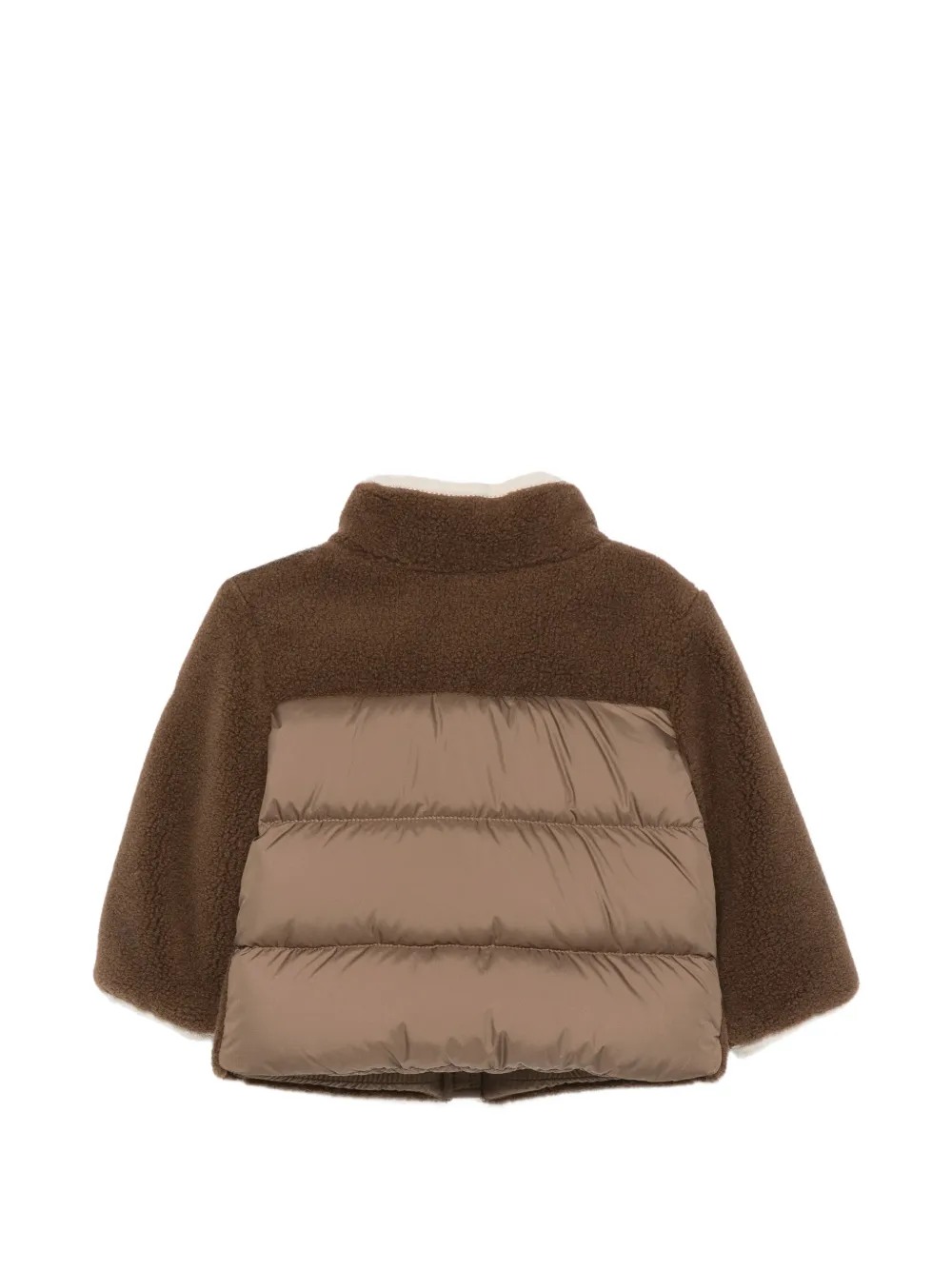 Moncler Enfant Gewatteerd jack met fleecetextuur Bruin