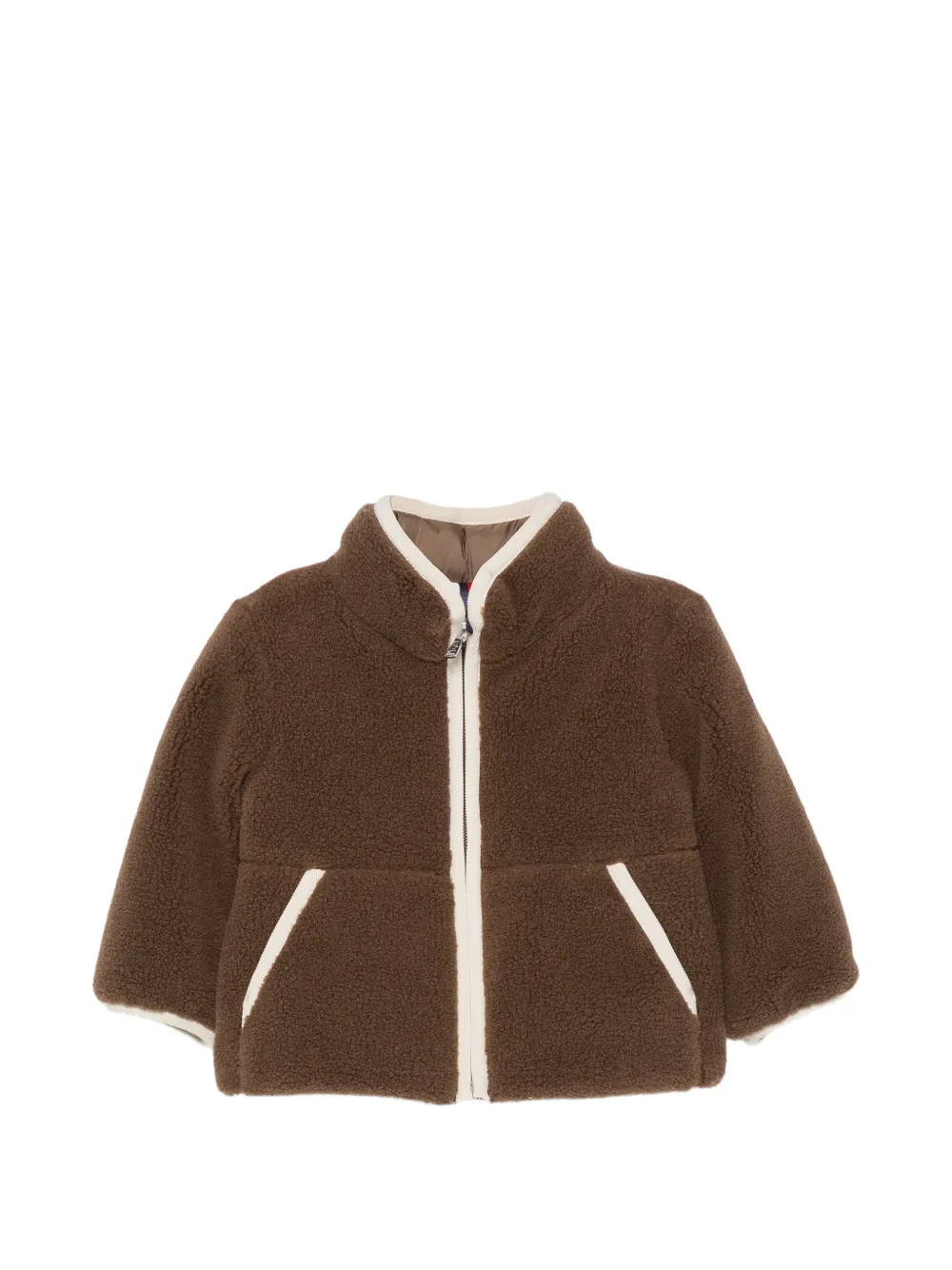 Moncler Enfant fleece-texture quilted jacket - Marron