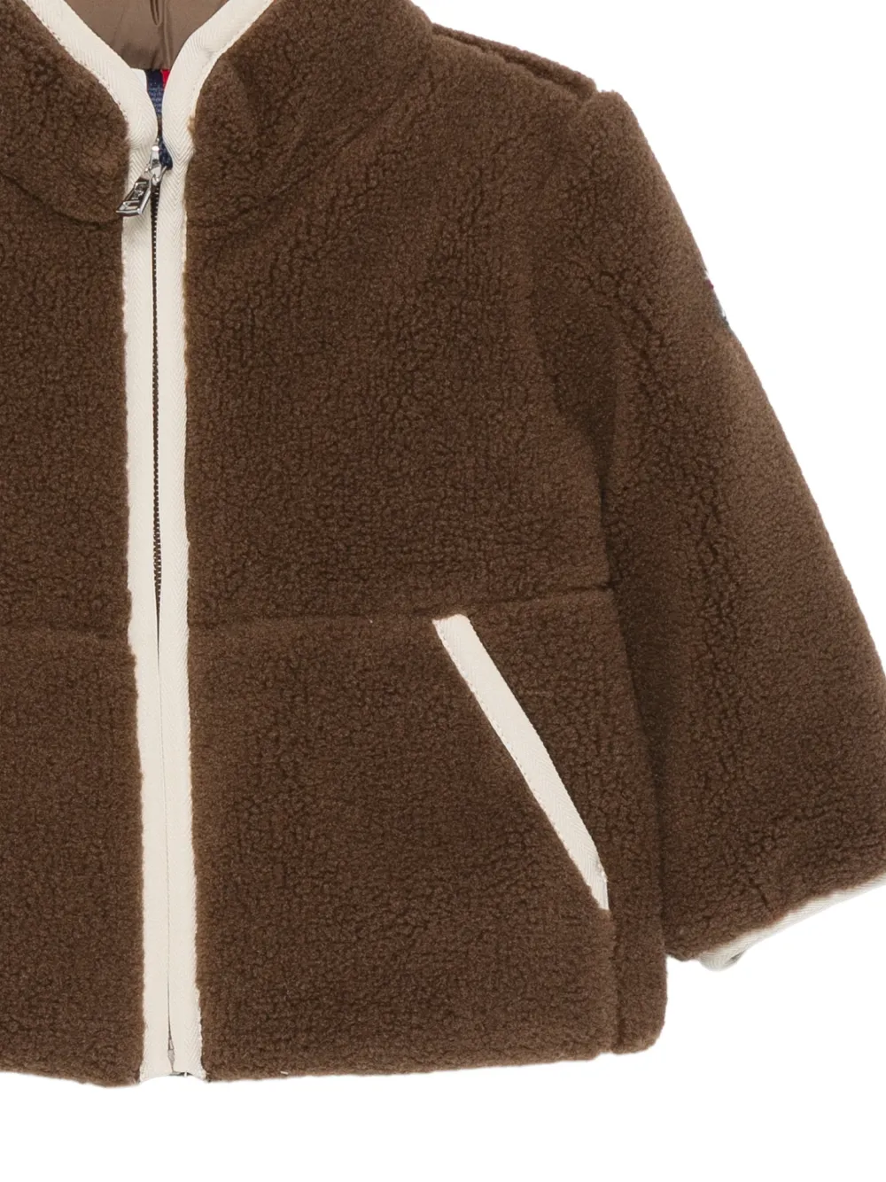 Moncler Enfant Gewatteerd jack met fleecetextuur Bruin