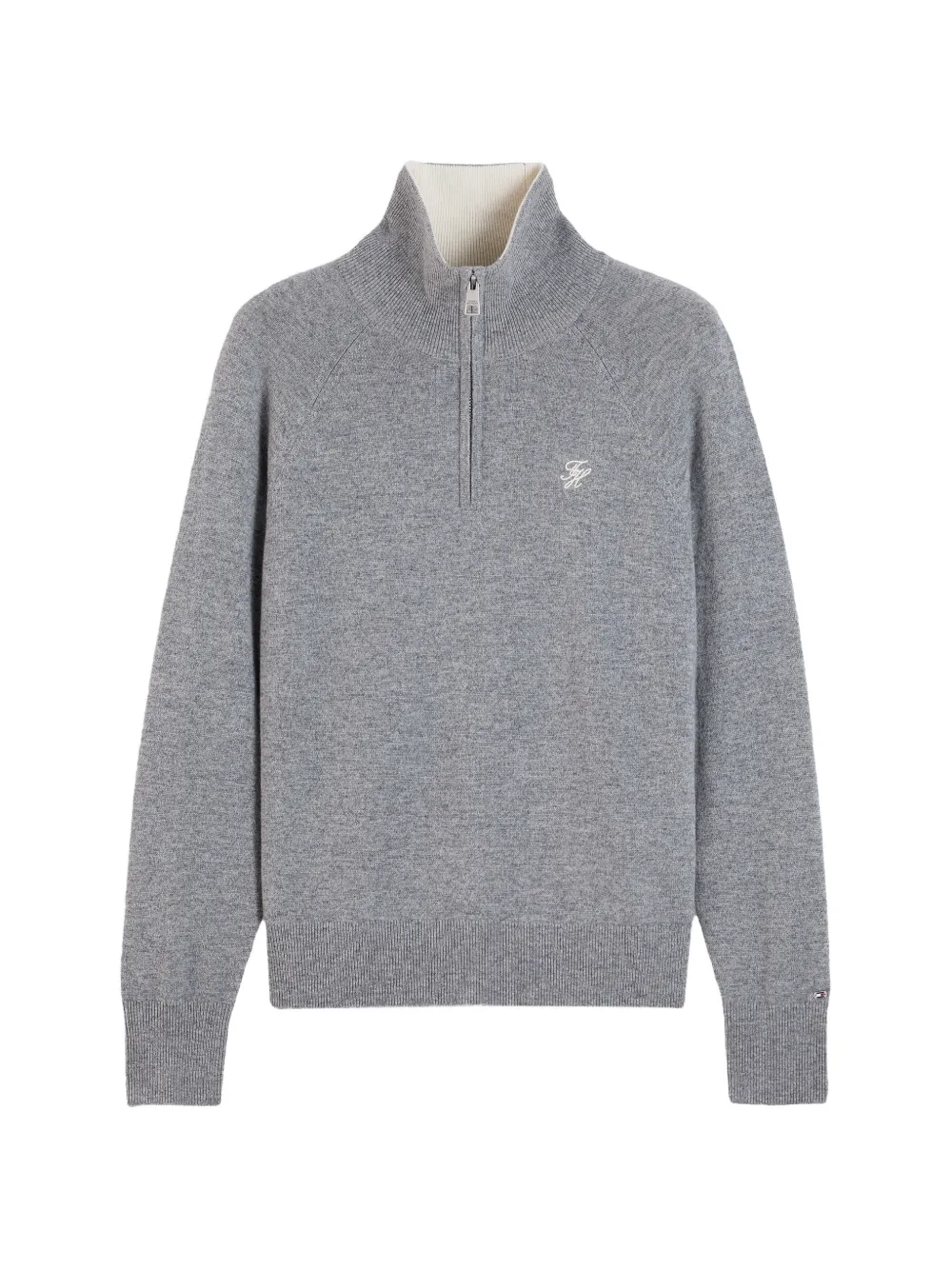 Tommy Hilfiger quarter-zip raglan-sleeve sweater - Grigio
