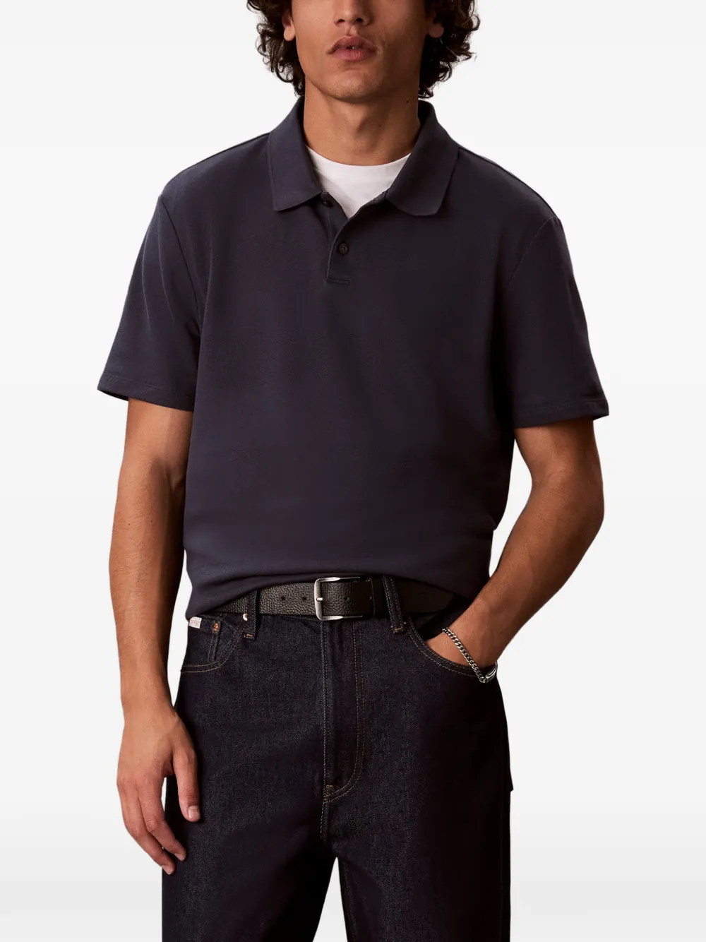 Calvin Klein Poloshirt met geborduurd logo Blauw