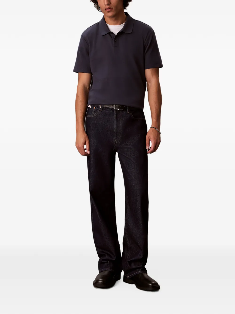 Calvin Klein Poloshirt met geborduurd logo Blauw