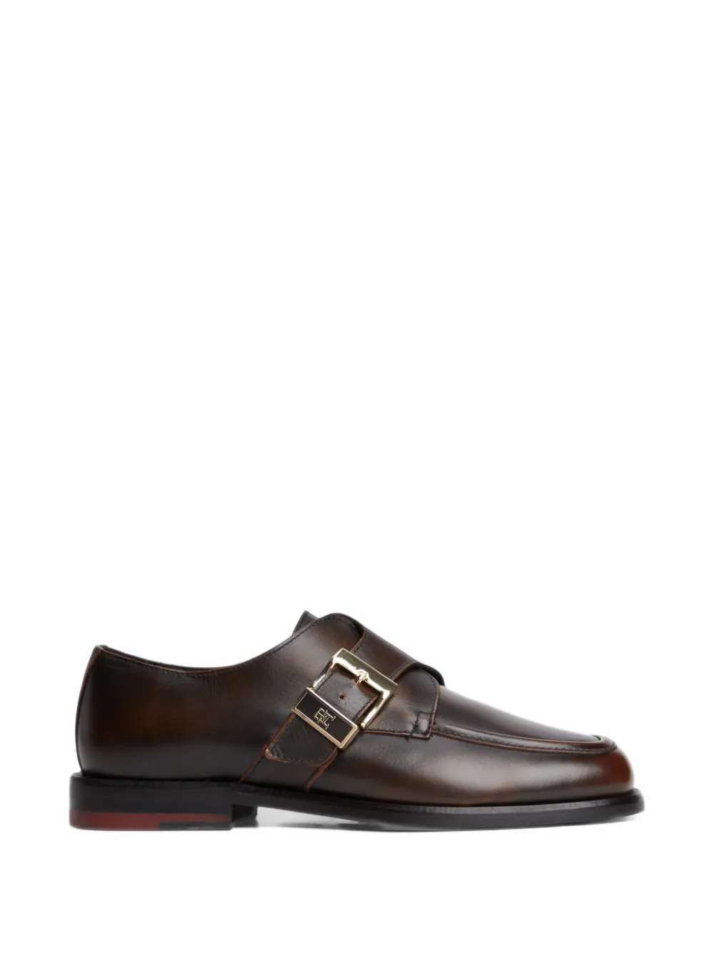 Tommy Hilfiger buckle-fastening leather derby shoes - Marron