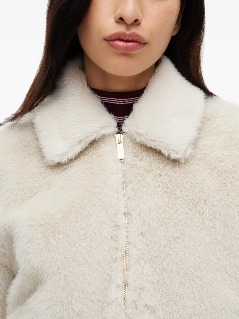 Tommy Hilfiger Bomberjack van imitatiebont Beige