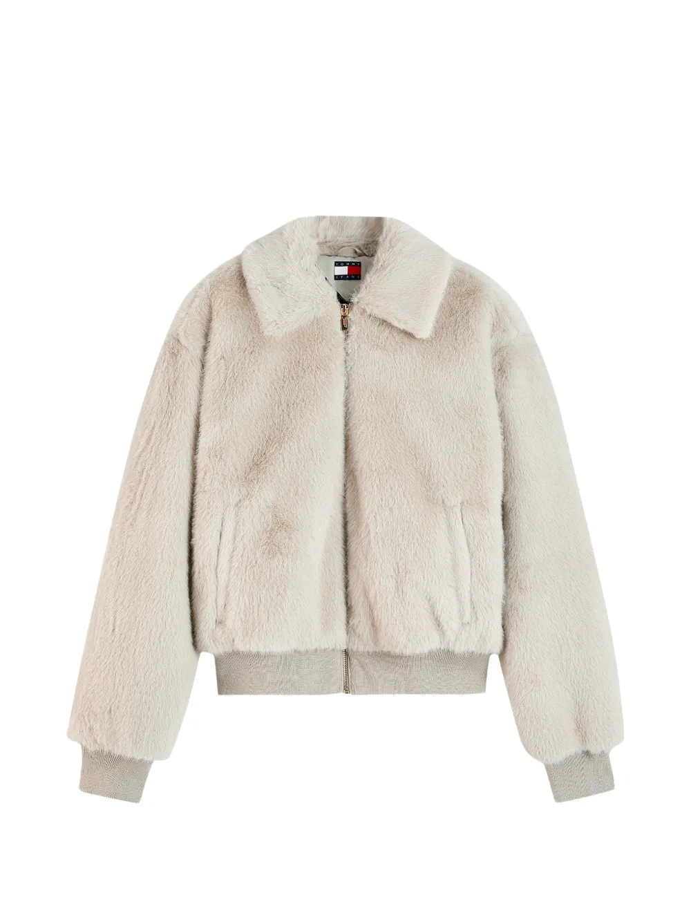Tommy Hilfiger faux-fur bomber jacket - Nude
