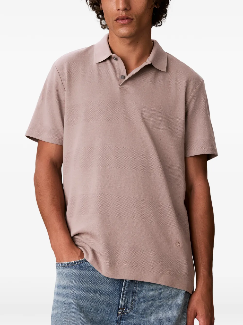 Calvin Klein Piqué gebreid poloshirt Roze