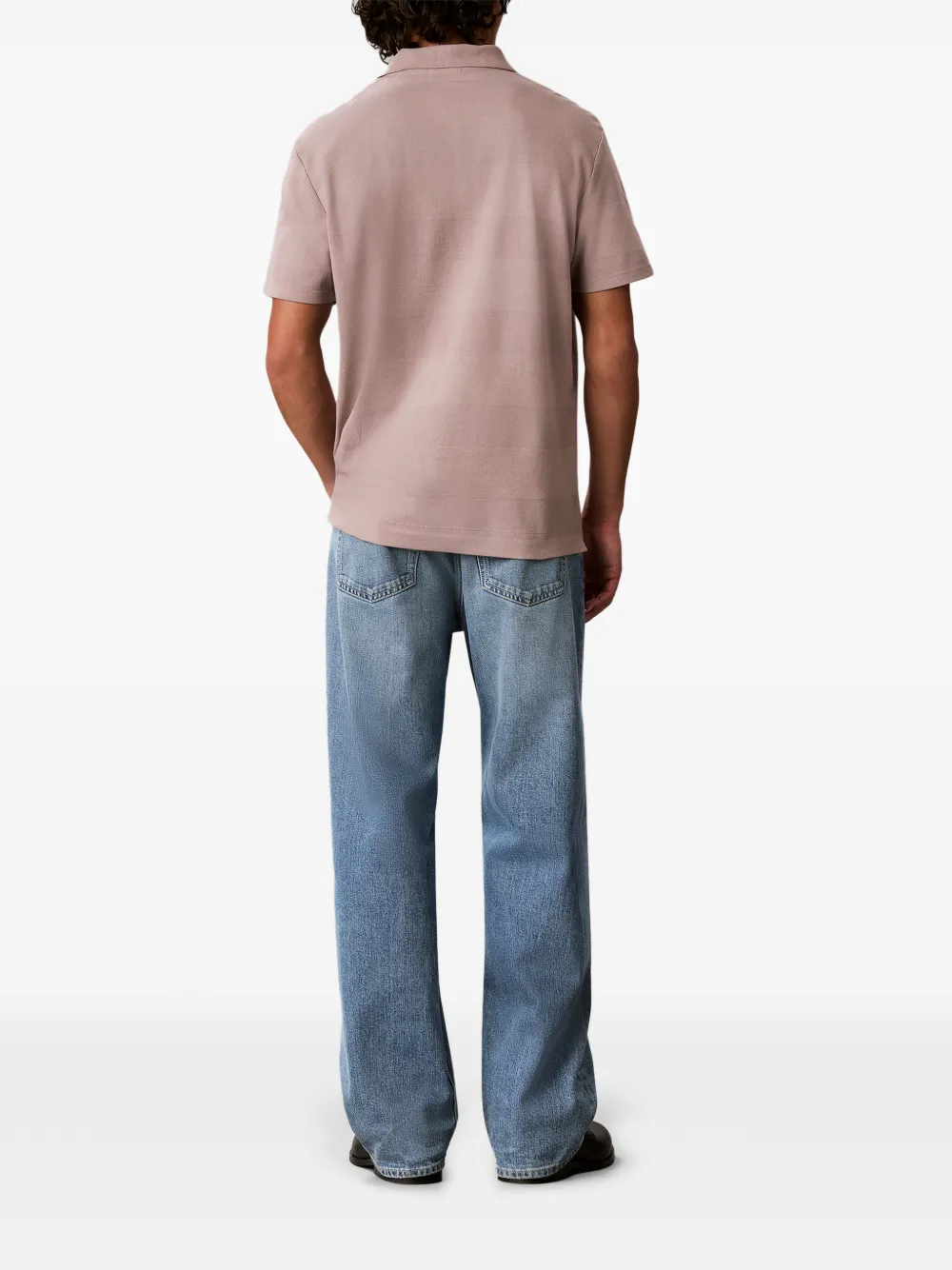 Calvin Klein Piqué gebreid poloshirt Roze