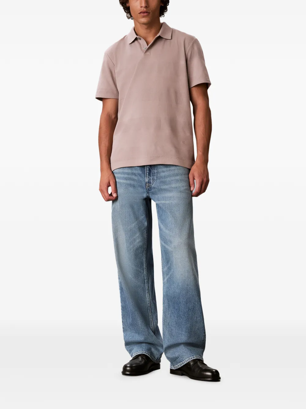 Calvin Klein Piqué gebreid poloshirt Roze