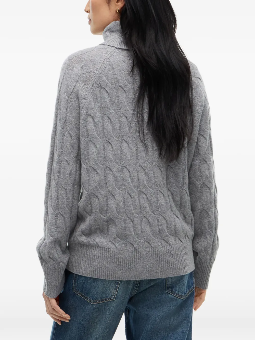 Tommy Hilfiger Kabelgebreide coltrui Grijs