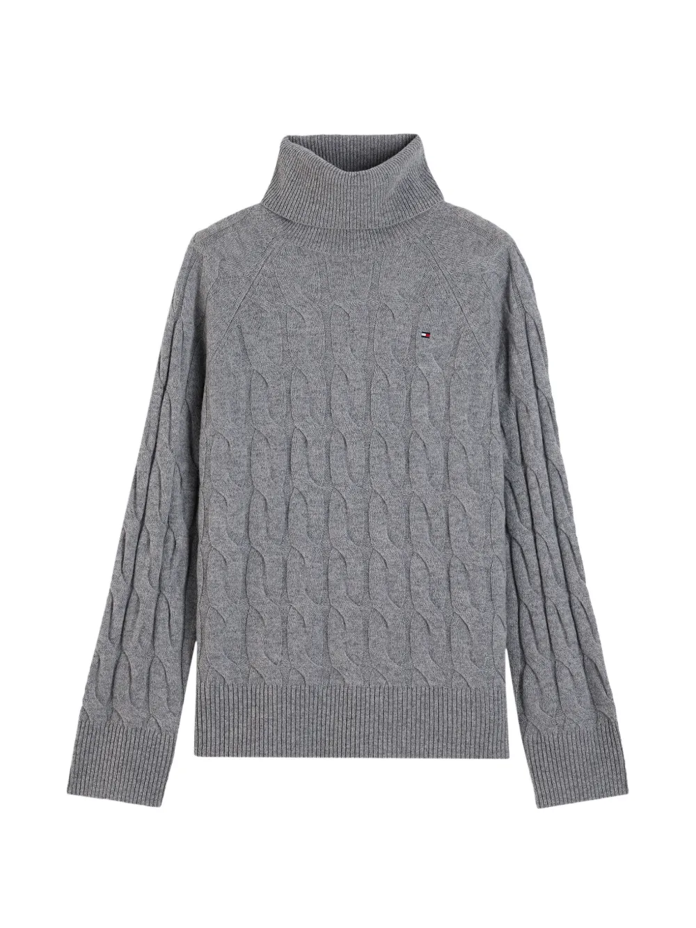 Tommy Hilfiger cable-knit roll-neck sweater - Grigio