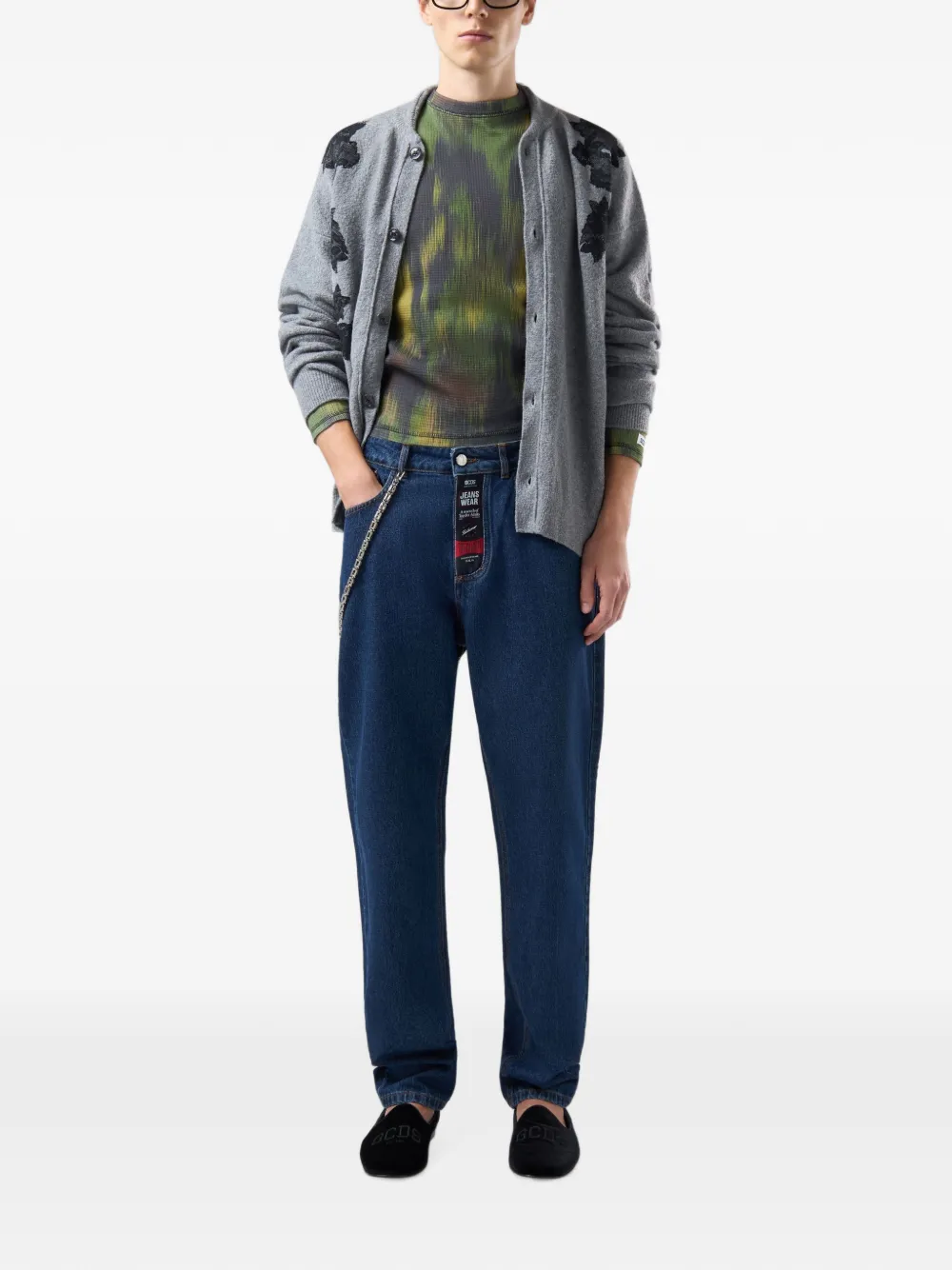 GCDS Straight jeans Blauw