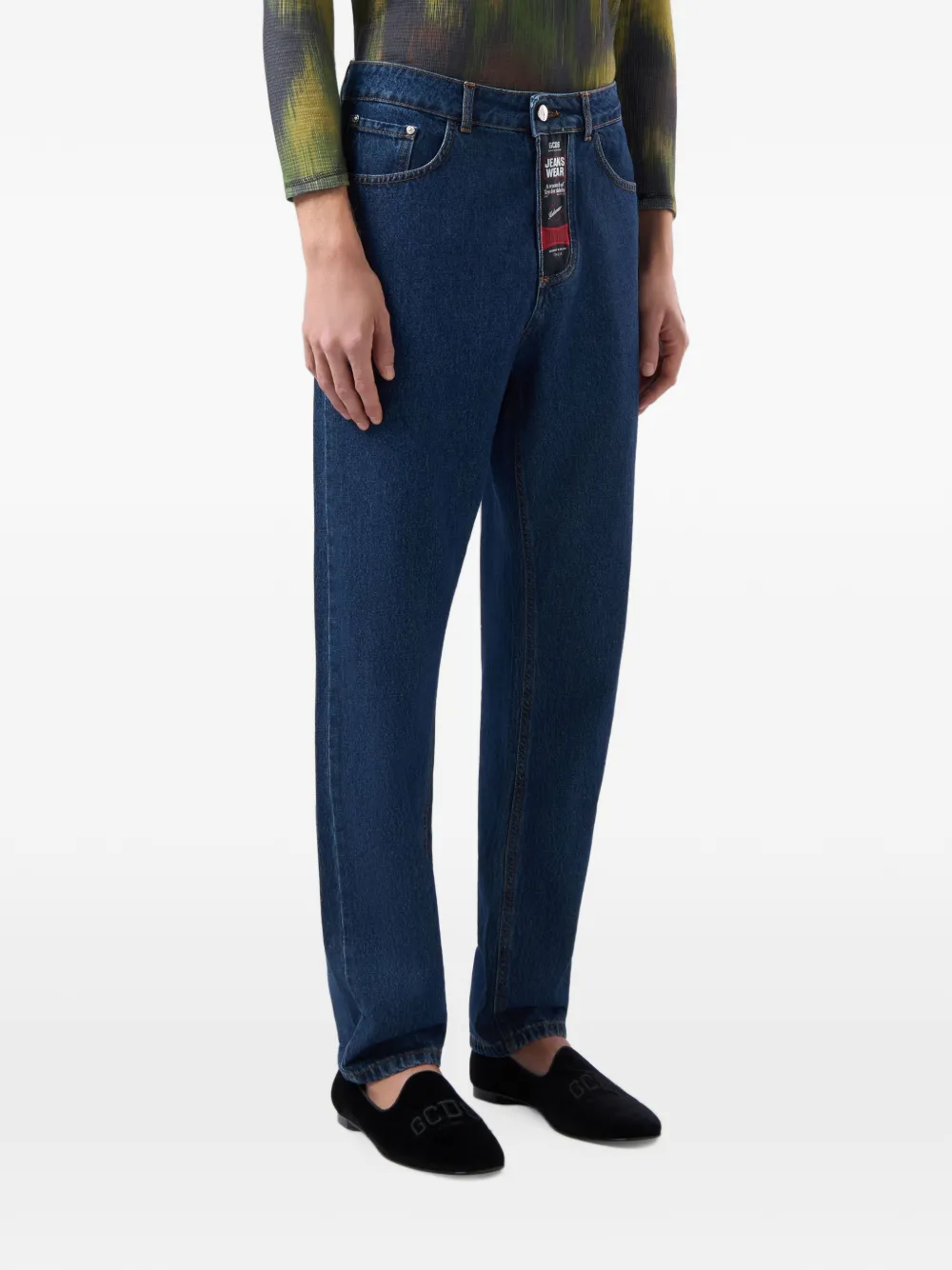 GCDS Straight jeans Blauw