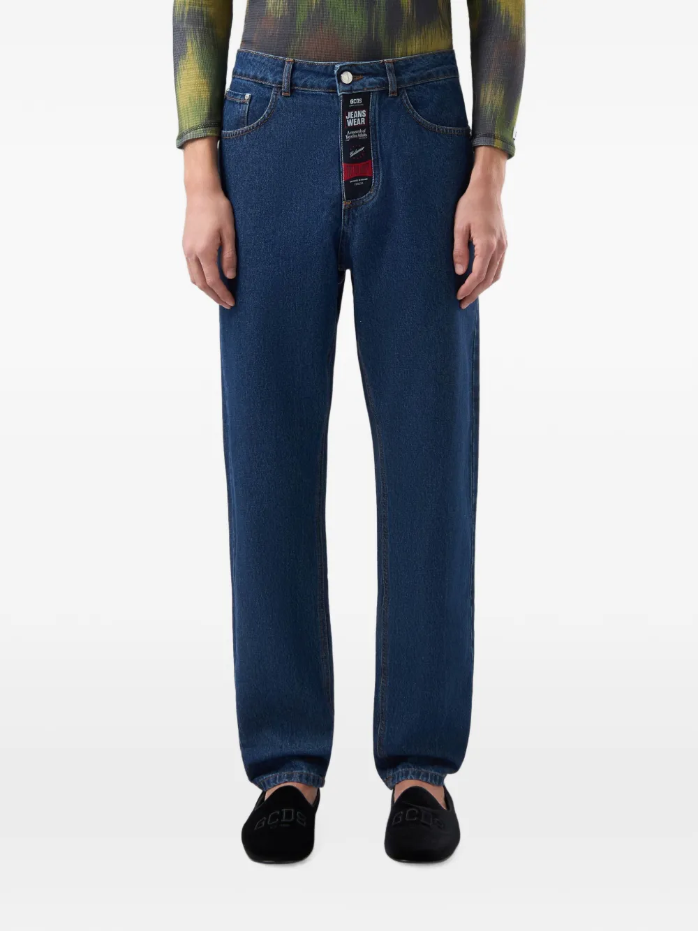 GCDS Straight jeans Blauw