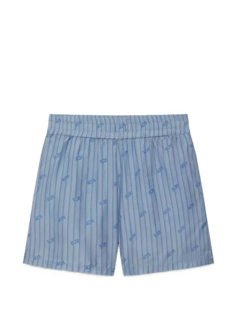 GCDS pinstripe logo-print shorts