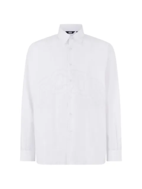 GCDS logo-embroidered poplin shirt
