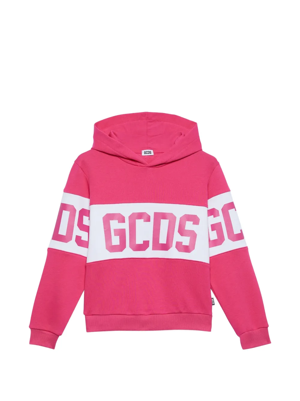 Gcds Kids logo-print panelled hoodie - Rose