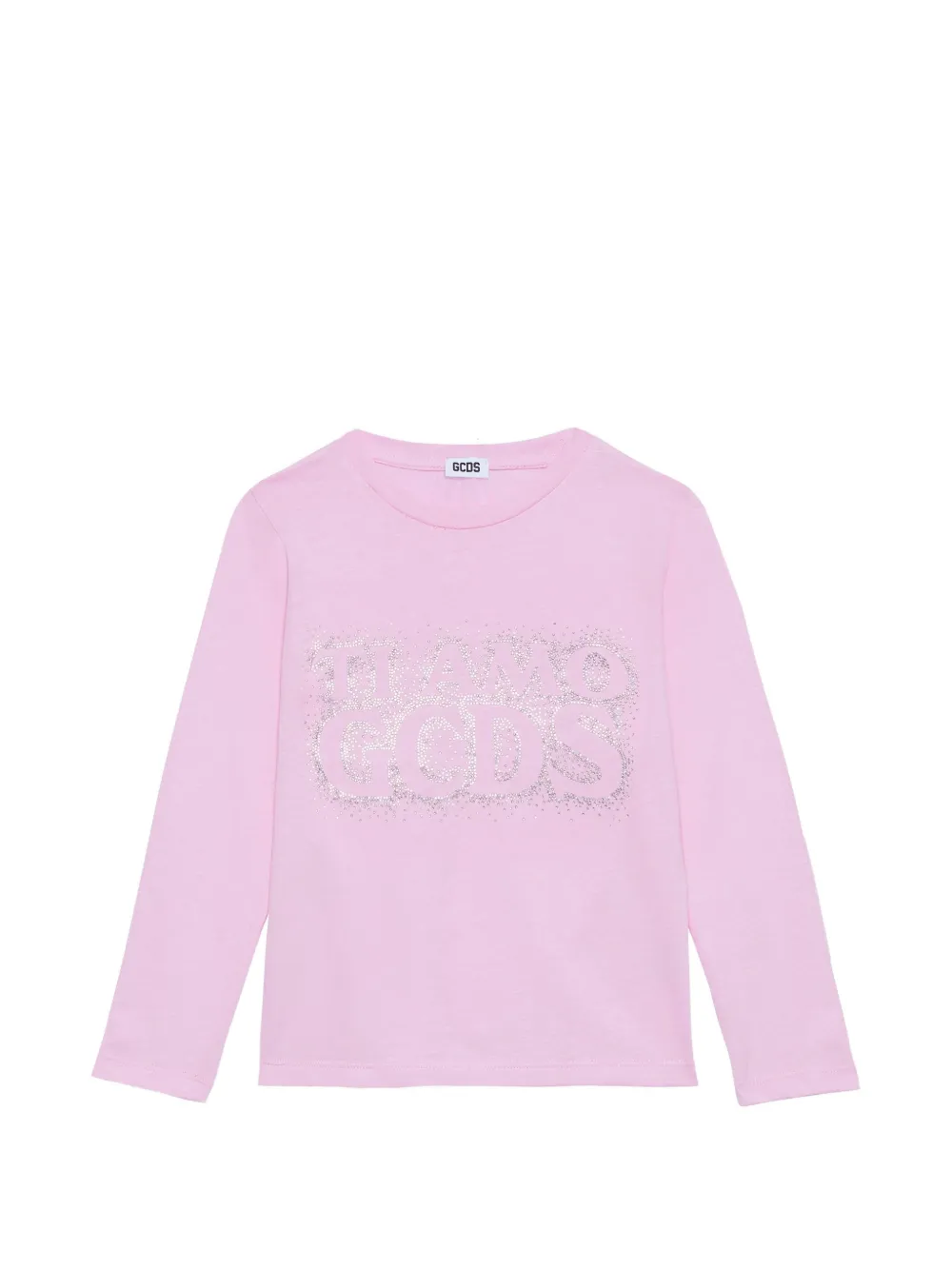 GCDS Ti Amo GCDS rhinestone-embellished T-shirt - Rosa