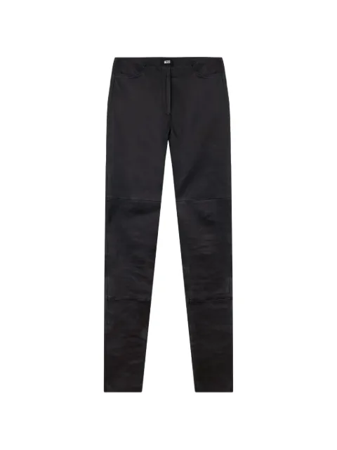 GCDS zippered leather skinny trousers