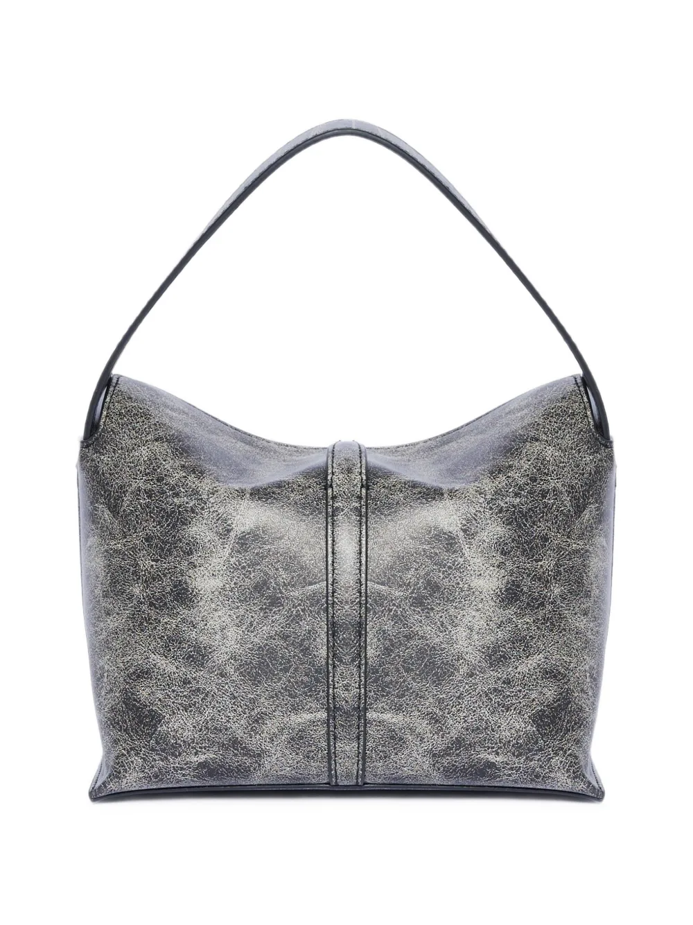 GCDS Mega Comma leren mini-shopper met verweerde uitstraling Grijs