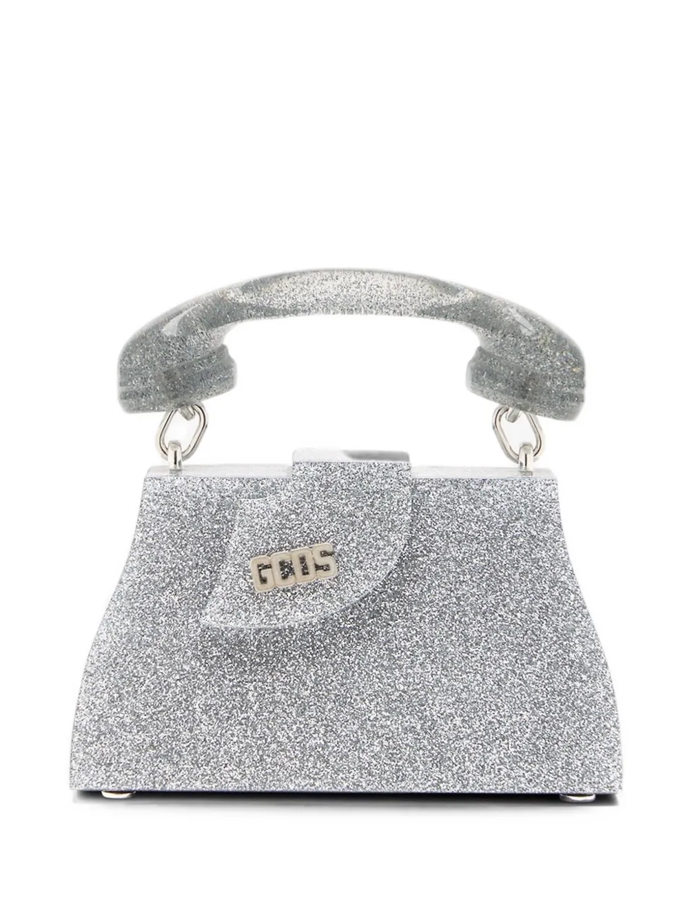 GCDS baby Call Me Comma glitter tote bag - Argent
