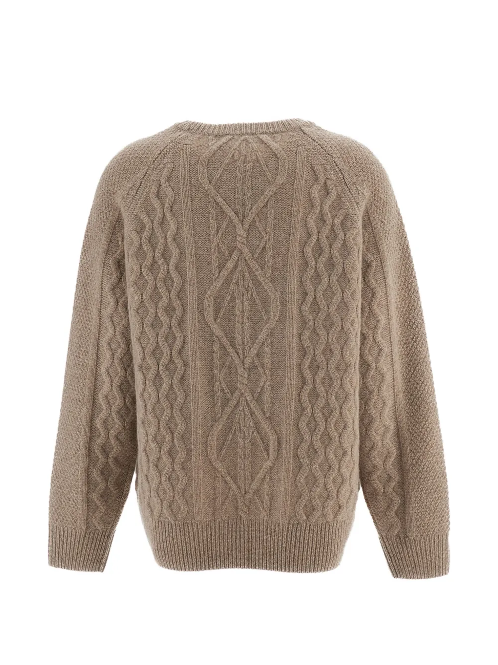 arch4 Delilah kabelgebreide kasjmier trui Beige
