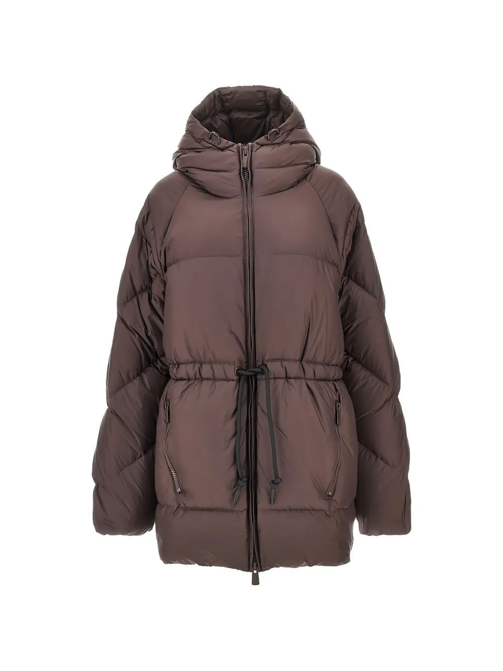 Bacon Quilted Hooded Puffer Jacket In Brown
