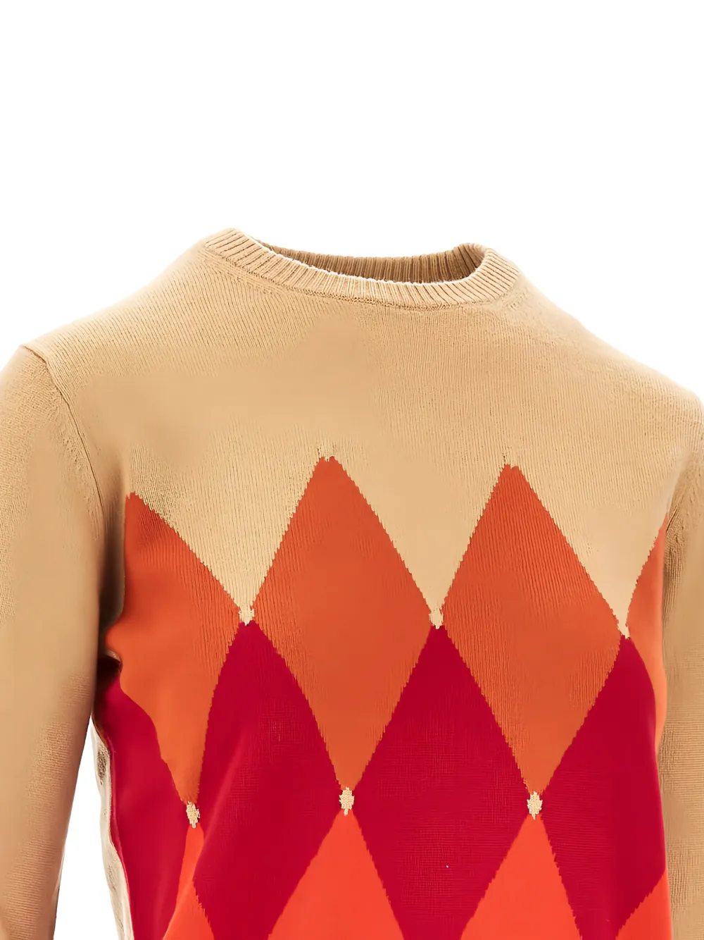 Ballantyne Kasjmier trui met argyle-patroon Beige