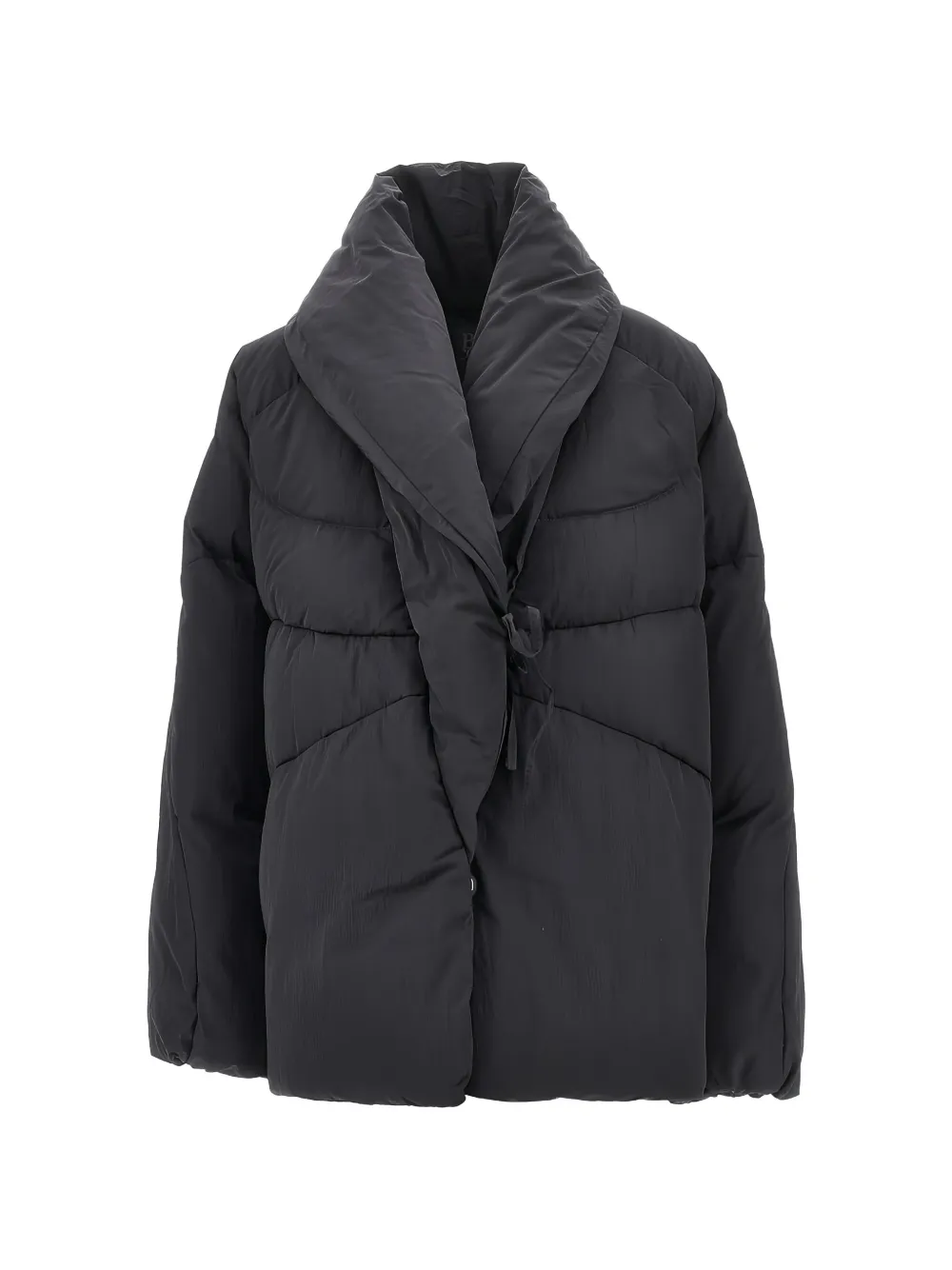 Bacon W Soft Vault Quilted Tie-fastening Jacket In Black