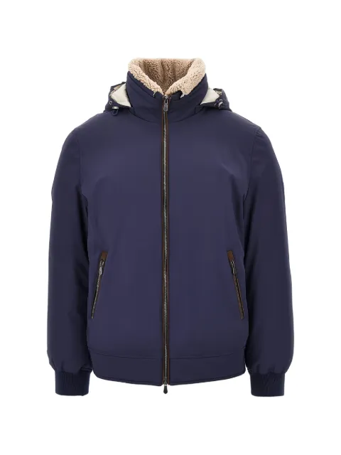 Brunello Cucinelli shearling-collar detachable-hood padded jacket