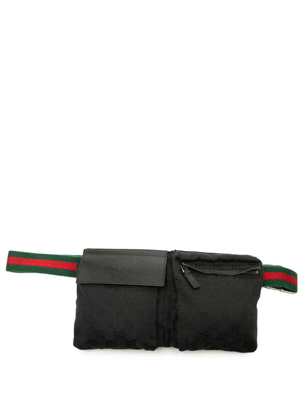 Gucci Pre-Owned sac banane GG en toile Web Double Pocket (2000-2015) - Noir