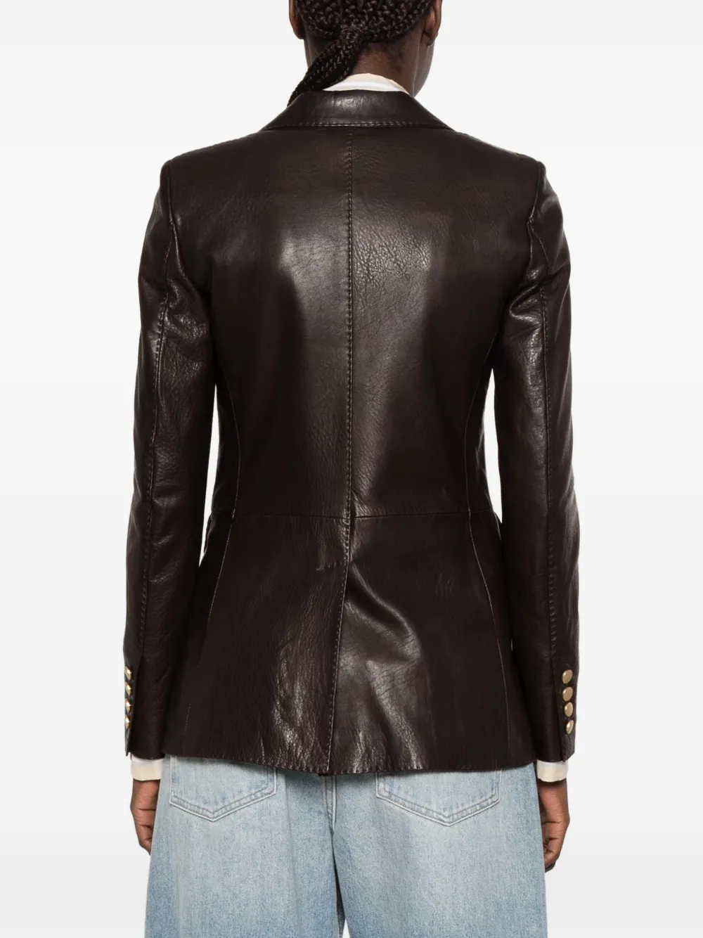 Tagliatore single-breasted leather jacket Bruin