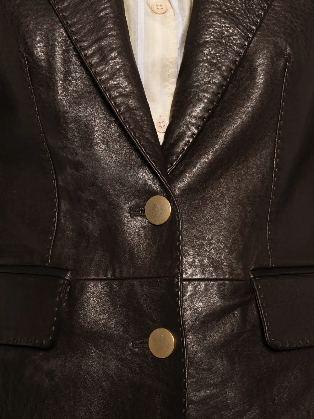 Tagliatore single-breasted leather jacket Bruin